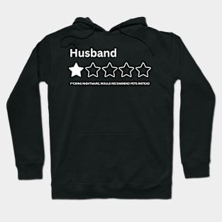 Funny Husband One Star Review Rating Would Not Recommend Humor Wife Sarcasm Hoodie